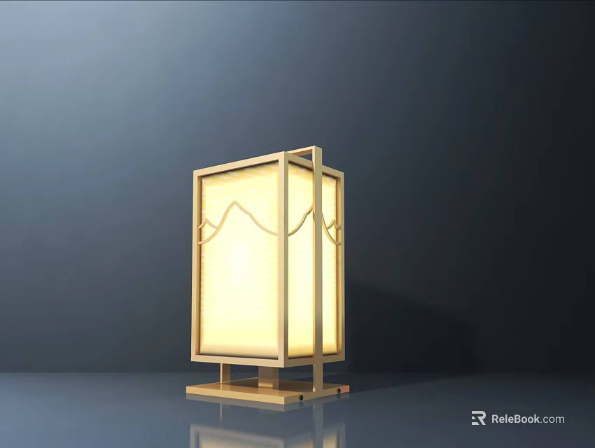 Elegant Wooden Outdoor Light Lantern Design With Soft Glow For Courtyard And Garden 3d model 