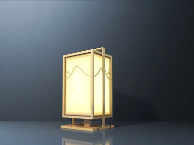 Elegant Wooden Outdoor Light Lantern Design With Soft Glow For Courtyard And Garden 3d model