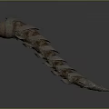 Ancient Weapon With Steel Plates Leather Straps And Pointed End Design