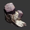 Natural Purple Crystals Cluster Attached To Gray Rock Formation Specimen