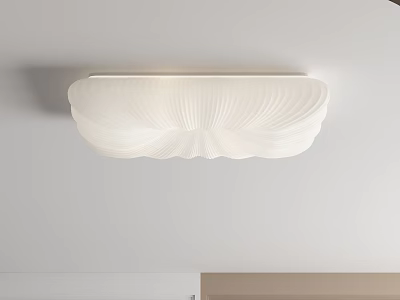 Modern White Flush Mount Ceiling Light With Elegant Scallop Design 3d model