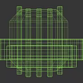 Gray 3D Model Mechanical Component With Parallel Strips And Frame Structure