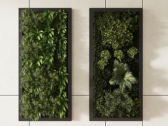 modern plant wall green plant wall 3d model