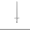 Medieval Long Sword With Silver Blade Cross Hilt And Historical Metal Construction