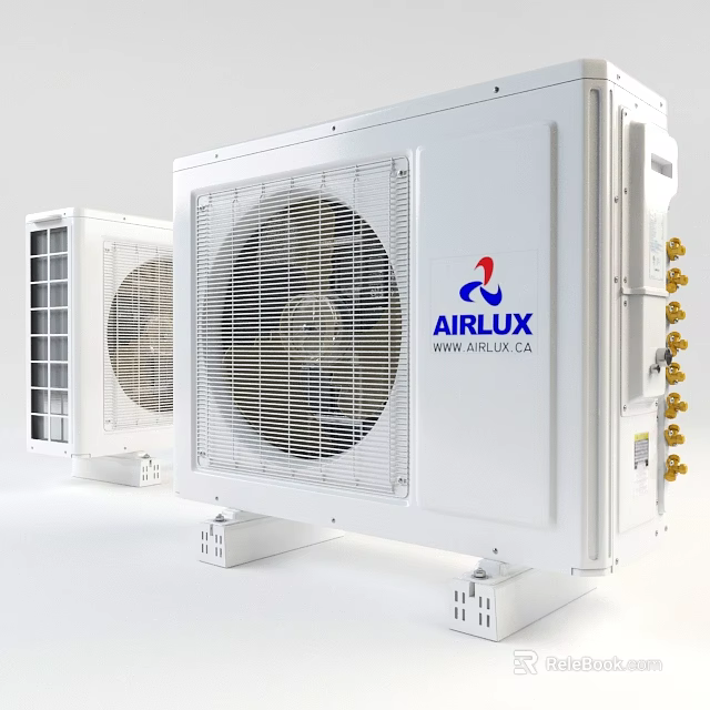 Airlux White Air Conditioner Fan Outdoor Units With Efficient Modern Technology 3d model 