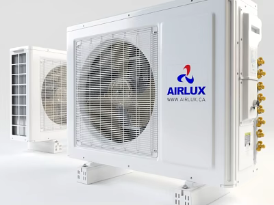 Airlux White Air Conditioner Fan Outdoor Units With Efficient Modern Technology 3d model