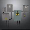 Electrical Control Panels With Meter Boxes Warning Signs And Safety Labels