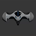 Futuristic Silver Sci Fi Device With Blue Glowing Accents And Textured Details