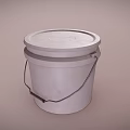 White Plastic Bucket With Lid And Handle For Storage And Organization Use