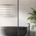 glass partition screen glass screen changhong glass faucet bathtub bathroom 3d model