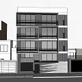 Modern Multi Story Guesthouse Building With Balconies Plants Glass Windows And Surrounding Trees