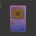 Nintendo Game Boy Handheld Electronic Gaming Console With Gradient Pink Purple Design And Orange Screen