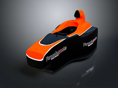 Formula Student Orange And Black Streamlined Race Car With Single Seat Cockpit 3d model