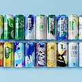 Various Branded Wine Bottles And Glasses Display On Light Blue Background