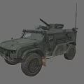 Military Armored Off Road Vehicle With Roof Mounted Machine Gun And Large Tires