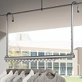 Stainless Steel Clothes Drying Rack Hooks Mounted Over Window For Hanging Clothes
