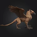 Detailed Mythical Creature With Eagle Head Lion Body Feathered Wings And Sharp Claws 3d model