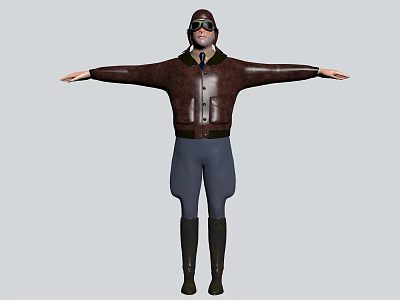 Figure Man Pilot Game Character Sunglasses Helmet 3d model