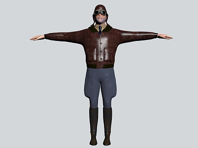 Figure Man Pilot Game Character Sunglasses Helmet 3d model