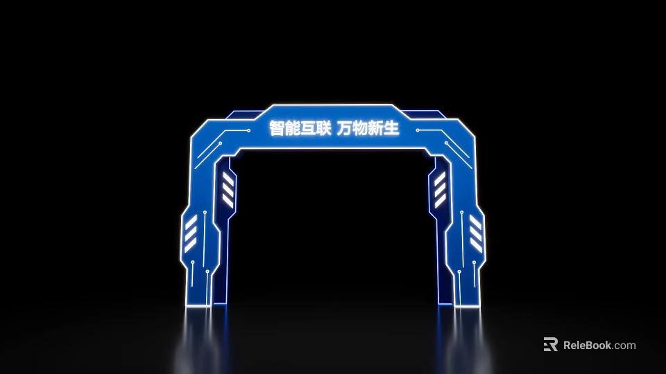 Hi tech Event Archway With Intelligent Interconnection And Blue LED Design 3d model 
