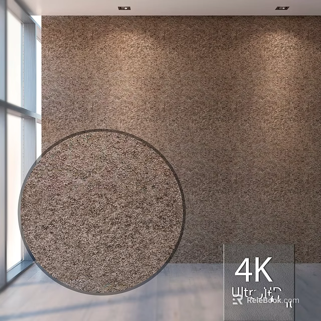 Granular Textured Circular Component With Interior Wall And Window Design 3d model