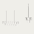 Modern Pendant Lights With Wave Pattern Shades In Linear Arrangement For Interior Space 3d model