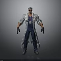 Male Medical Professional 3D Model Wearing Lab Coat Stethoscope And Black Gloves