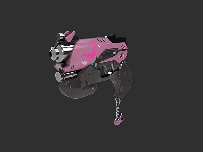 Pink Futuristic Weapon with Modern Mechanical Details and Sleek Sci Fi Design Elements 3d model