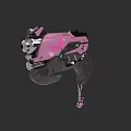 Pink Futuristic Weapon with Modern Mechanical Details and Sleek Sci Fi Design Elements