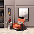 Modern single sofa single chair side several combination 3d model