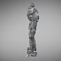Robot mechanical warrior sci-fi robot mecha warrior sci-fi warrior destroyer future high-tech low-face number low-model simple model film and television level 3d model