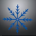 Modern 3D Blue Snowflake Design Against Dark Background With Clean Lines