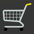 White And Yellow Shopping Cart With Grid Design And Wheels For Daily Use