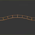 Wooden Arch Bridge Scene Component With Railings And Plank Deck 3d model