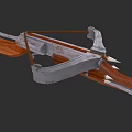 Vintage Crossbow Weapon With Wooden Frame Metal Bolts And Bowstring Design