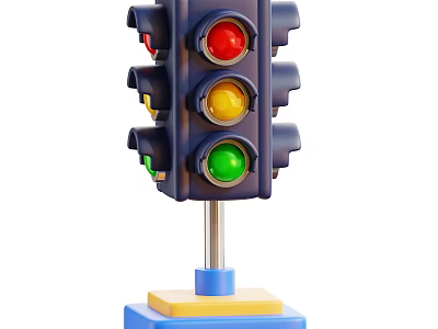 Smart Machine Traffic Light System with Red Yellow Green Signals for Road Safety Control 3d model