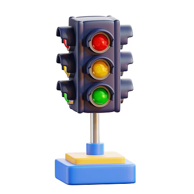 Smart Machine Traffic Light System with Red Yellow Green Signals for Road Safety Control 3d model
