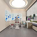 Modern Dental Clinic Reception Area With Front Desk Comfortable Seating And Soft Lighting