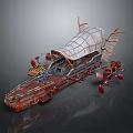 Vintage Wooden Sailboat Featuring Multiple Masts White Canvas Sails And Red Decorative Details