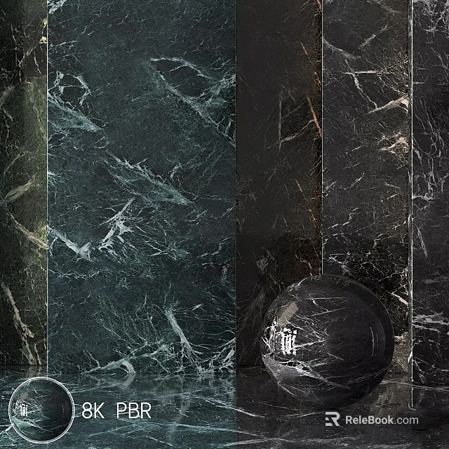 Luxury Modern Marble Components With Unique Veins And High Gloss Finish 3d model 