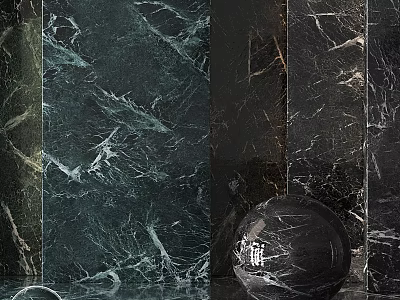 Luxury Modern Marble Components With Unique Veins And High Gloss Finish 3d model