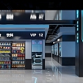 Modern Internet Cafe Science and Technology Sense Internet Cafe Internet Cafe 3d model