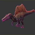 Colorful Sail Backed Dinosaur Model With Red Black Stripes And Detailed Texture