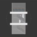 Modern Multi Level Building Model With Wooden Stairs And Glass Walls Tiered Platforms On Base