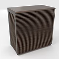 Dark Wood Storage Cabinet With Louvered Double Doors Internal Wine Rack Drawer And Hanging Rod