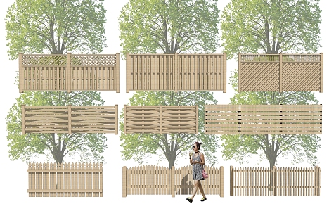 Wooden fence SU model 3d model