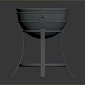 Sturdy Metal Household Cooking Bowl With Tripod Stand For Kitchen Use