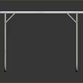 Utility Table with Orange Wooden Tabletop Metal Foldable Legs and Portable Design