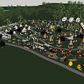 Tropical Scenic Glamping Campsite With Luxury Tents RV Parking Palm Trees And Spacious Seating Areas