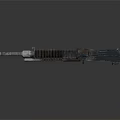 Detailed 3D Model Weapon With Black Silver Metal Spring Mechanism Reflective Surface And Gray Background